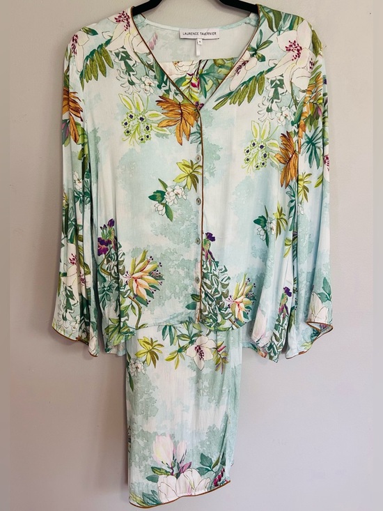 Laurence Tavernier Floral Viscose Lounge Set S French Quiet Luxury Pajama Set - Picture 2 of 10
